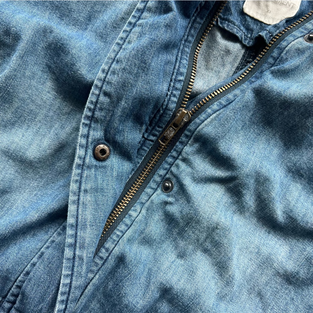 Modern Amusement Chambray Denim Hooded Jacket - Picture 6 of 8